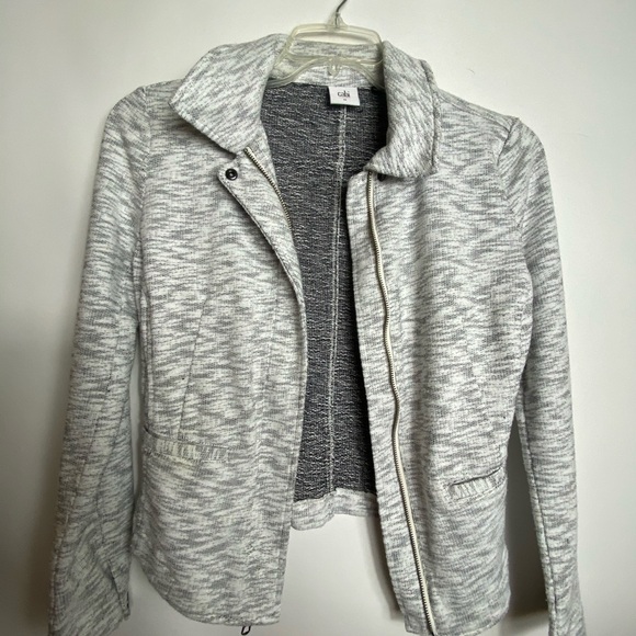 CAbi Womens 5102 White Zip Up Casual Chic Sz XS - Picture 6 of 7